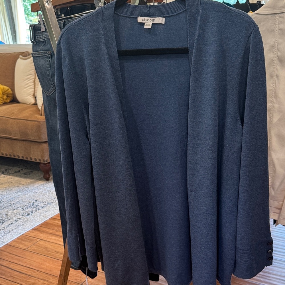 Chico's Navy Open Front Cardigan